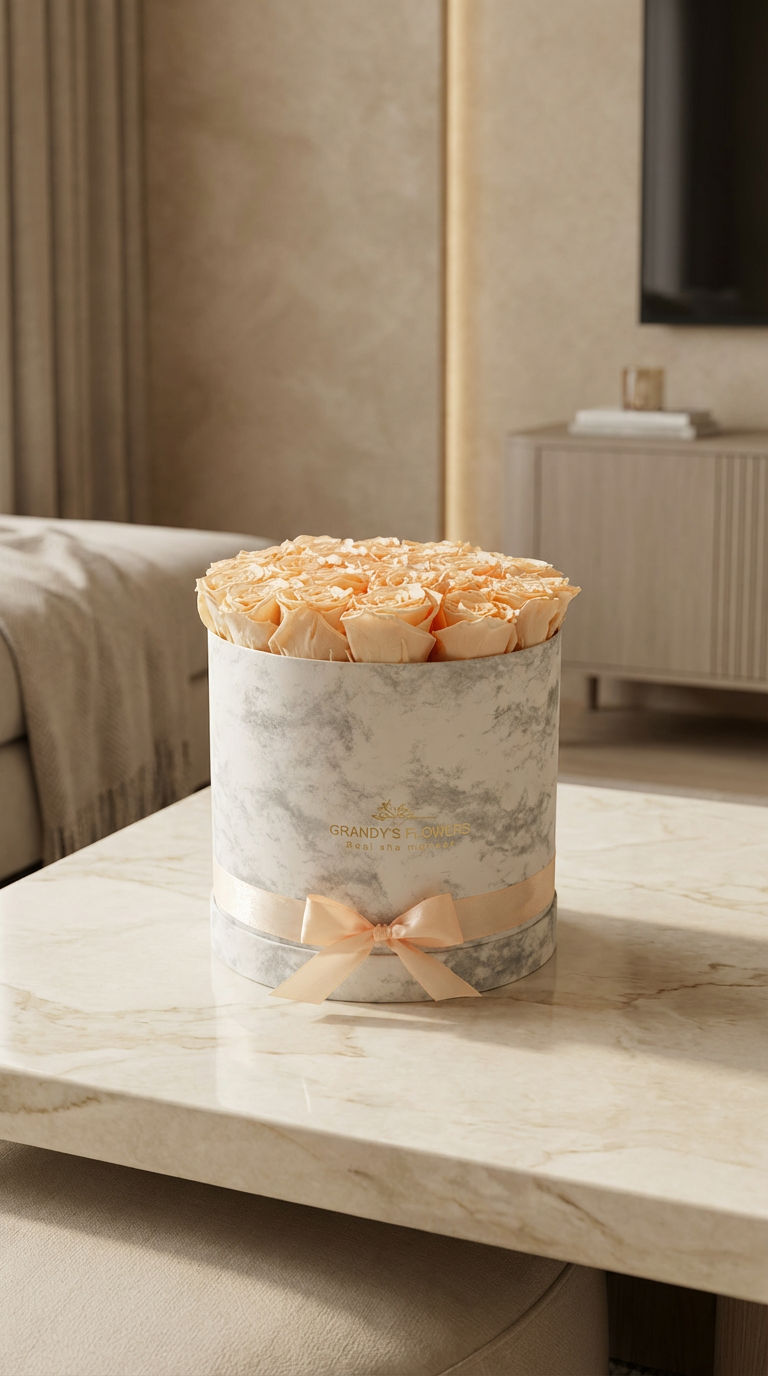 White Marble Round Box Exlusive